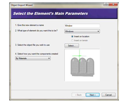 object wizard imports windows