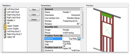 set header at top plate